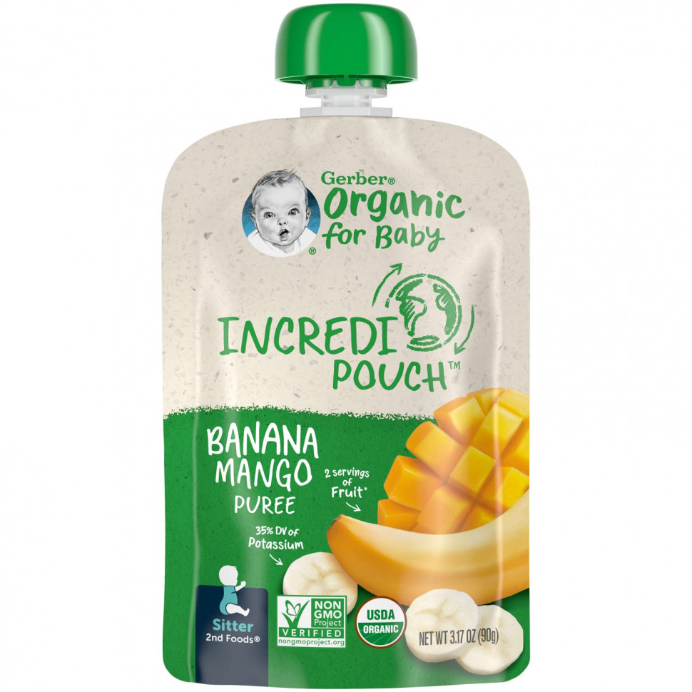 Gerber, Organic for Baby, 2nd Foods, ,  , 90  (3,17 )    , -, 
