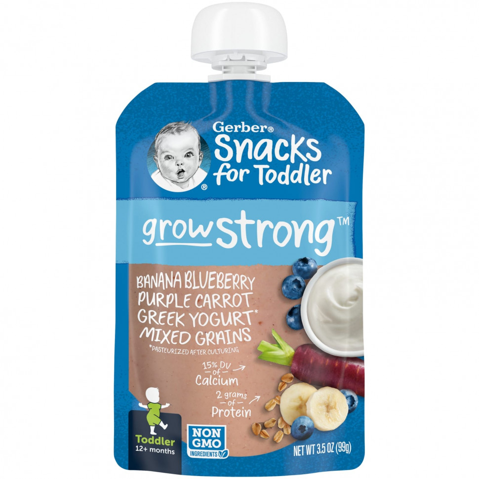 Gerber, Snacks for Toddler, Grow Strong,  12 , , , , ,  ,  , 99  (3,5 )    , -, 