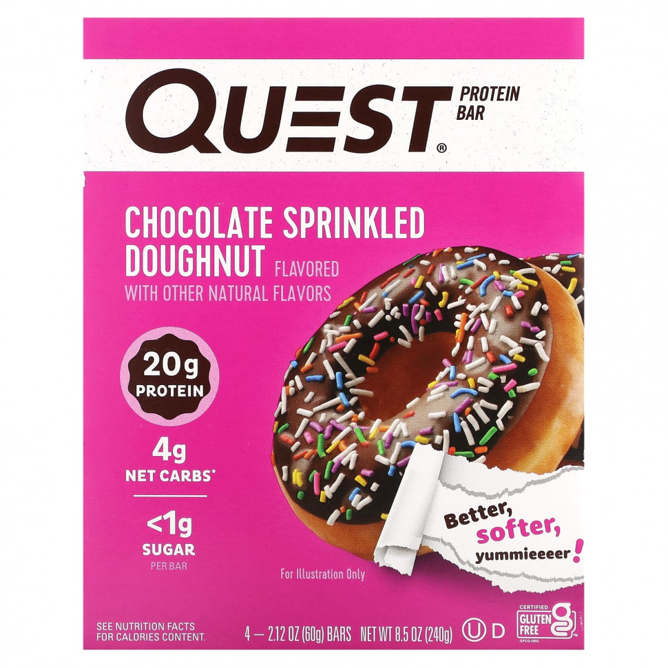 ���������� Quest Nutrition, ����������� ��������, ������ � ��������, 4 ��������� �� 60 � (2,12 �����)  Iherb (������)
