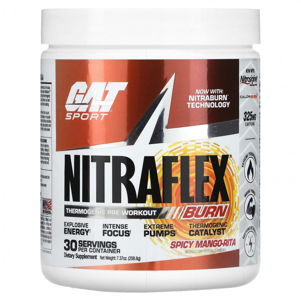 ���������� GAT, Sport, NITRAFLEX Burn, ������ �����-����, 208,8 � (7,32 �����)  Iherb (������)