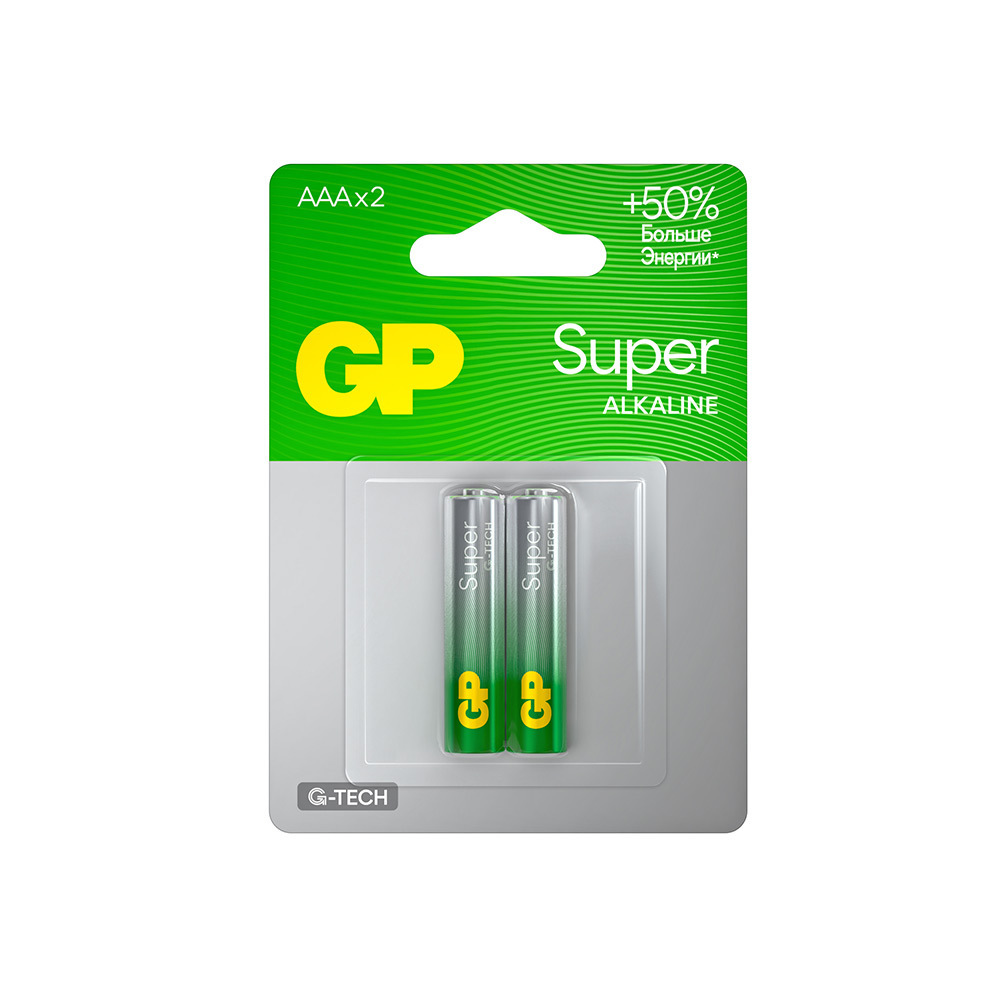 ���������� ��������� GP Batteries Super ������� AAA ������������ LR03 1,5 � (2 ��.) (GP 24AA21-2CRSBC2)  