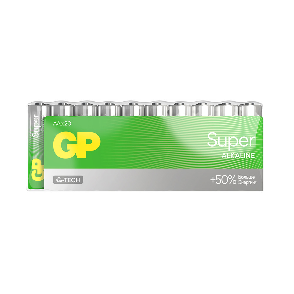 ���������� ��������� GP Batteries Super ������� AA ����������� LR6 1,5 � (20 ��.) (GP 15AA21-2CRSWC20)  