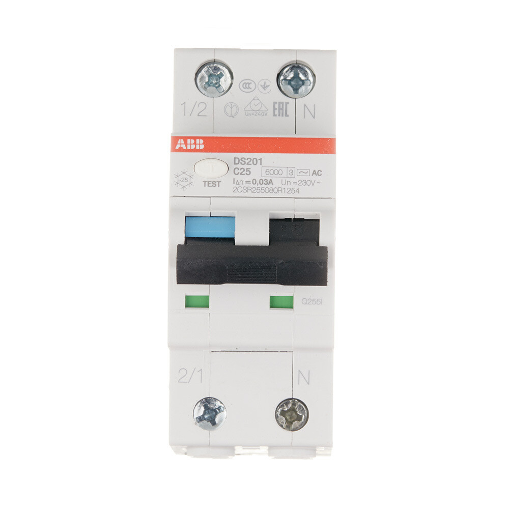 ���������� ������� ���������������� ABB DS201 25� 1P+N ��� AC 30 �� 6 �� (2CSR255080R1254)  