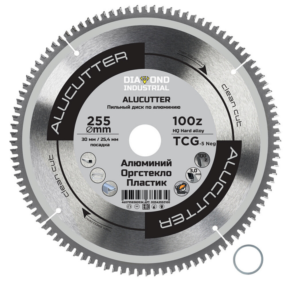 ���������� ���� ������� �� �������� Diamond Industrial AluCutter 255�30�3,1 �� 100 ������ (DIDA255Z100)  