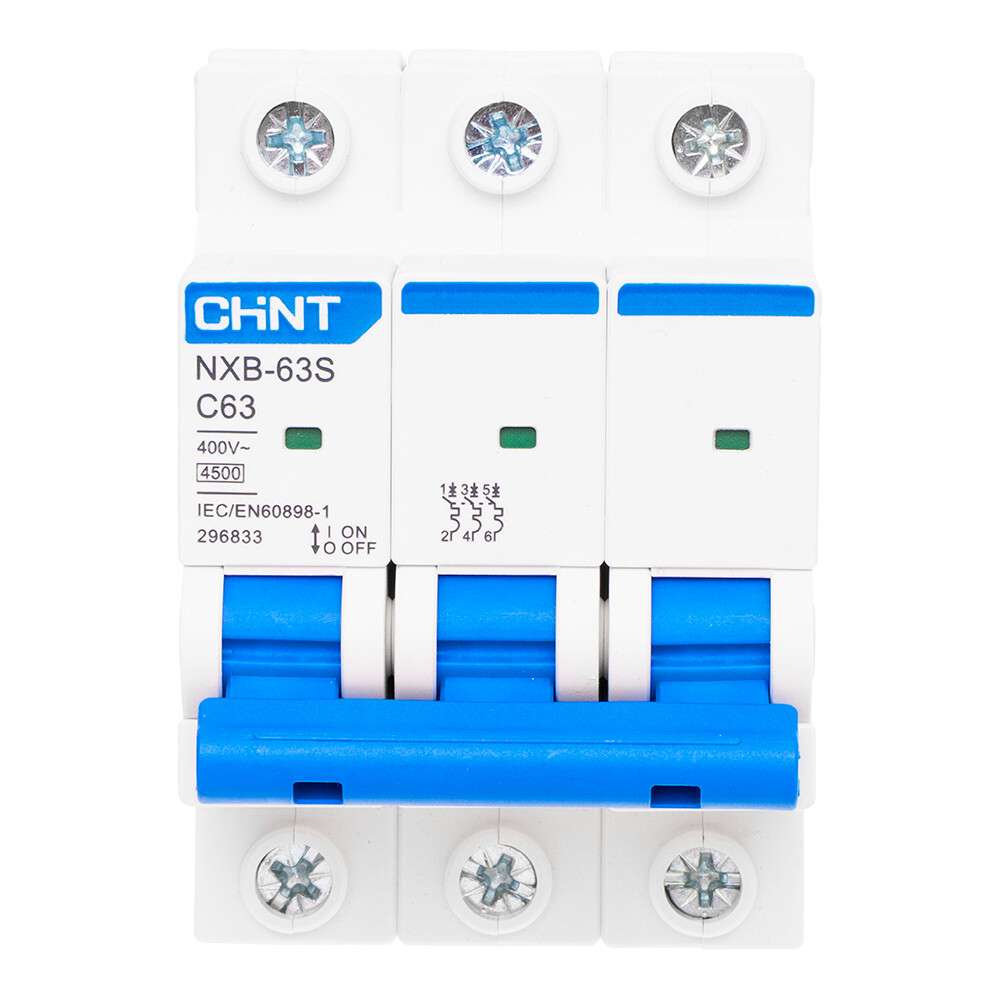 ���������� �������������� ����������� ��������� Chint NXB-63S 3P 63� ��� C 4,5 �� 400 � (296833 Chint)  