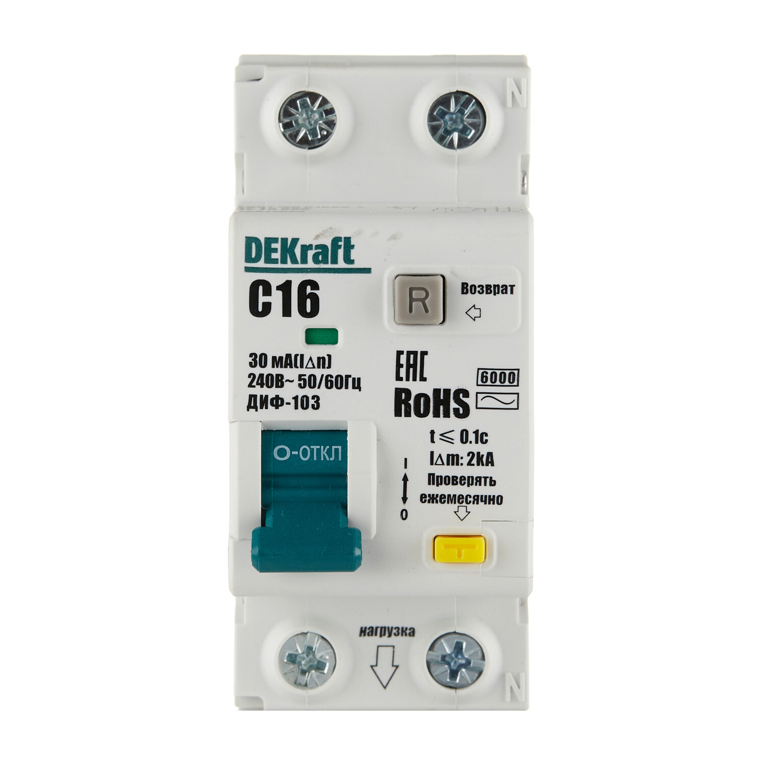 ���������� ������� ���������������� Dekraft ���-103 16� 1P+N ��� AC 30 �� 6 �� (16311DEK)  