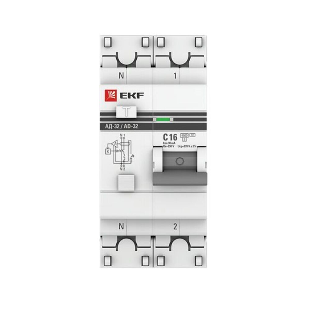 ���������� ������� ���������������� EKF PROxima ����-63N 16� 1P+N ��� AC 30 �� 6 �� (D63N26E16C30)  