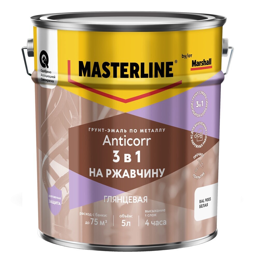 ���������� �����-����� �� �������� 3�1 Masterline Anticorr ����� RAL 9003 ��������� 5 �  