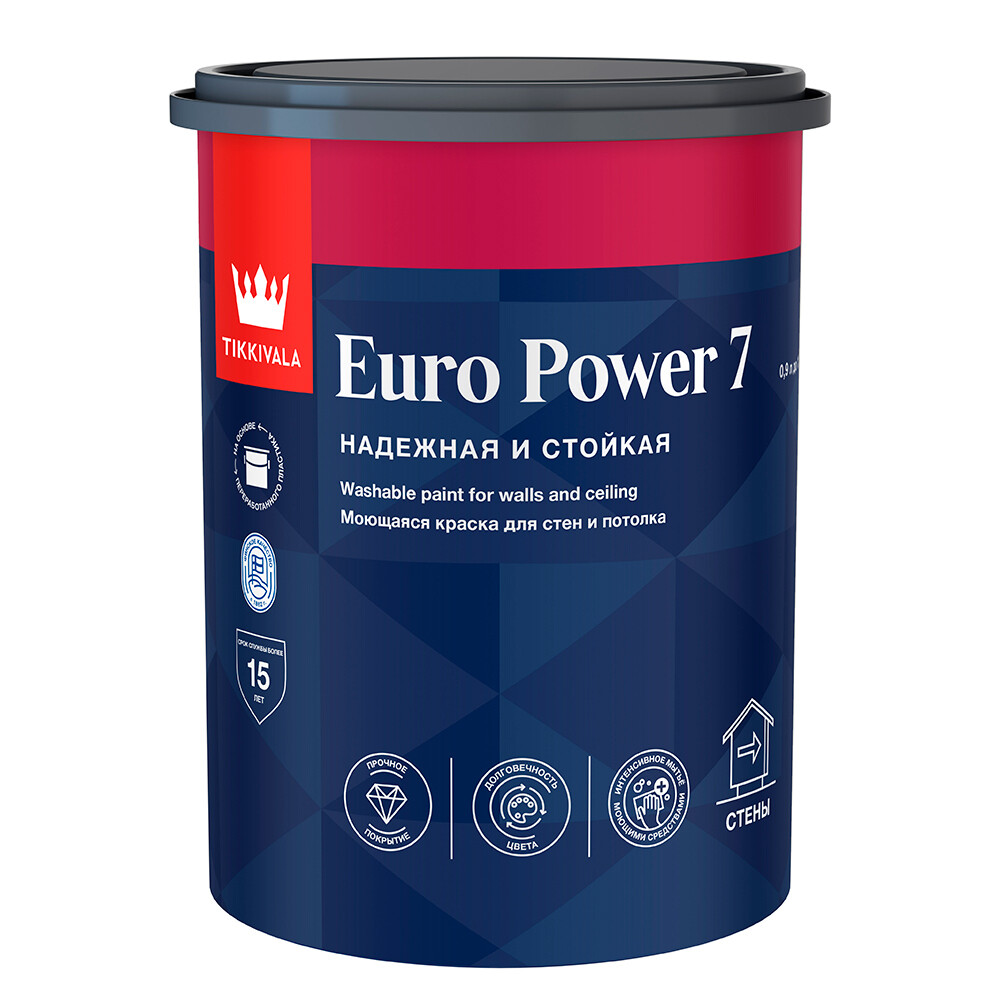 ���������� ������ �������� Tikkurila/Tikkivala Euro Power 7 ���� � ���������� 0,9 �  