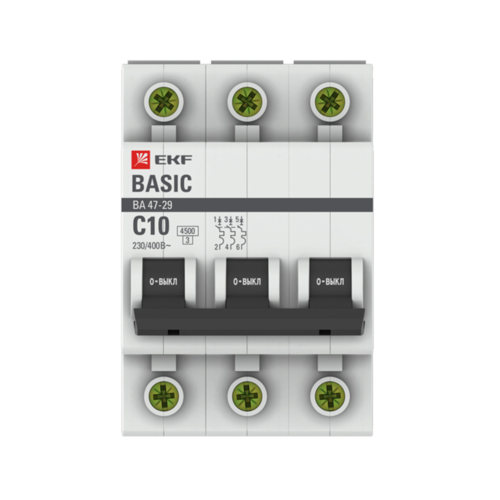 ���������� �������������� ����������� ��������� EKF Basic �� 47-29 3P 10� ��� C 4,5 �� 400 � (mcb4729-3-10C)  