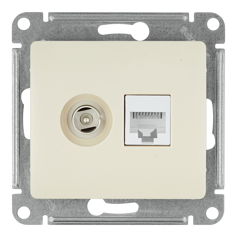 ���������� ������� �������������/ ������������ Systeme Electric Glossa ������������ ������� TV/ RJ45 (GSL000289)  