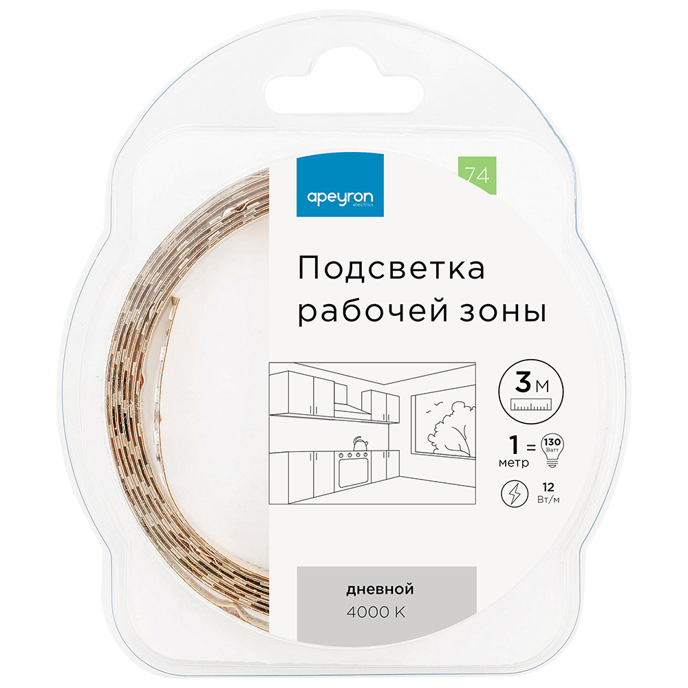 ���������� ����� ������������ SMD 2835 4000� 12 � 12 ��/� 3 � IP20 Apeyron (74���)  