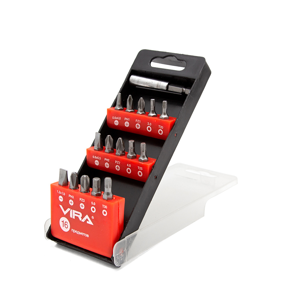 ���������� ����� ��� Vira (554101) PH/PZ/SL/TORX/HEX 25 �� � ��������� ���������� (16 ��.)  