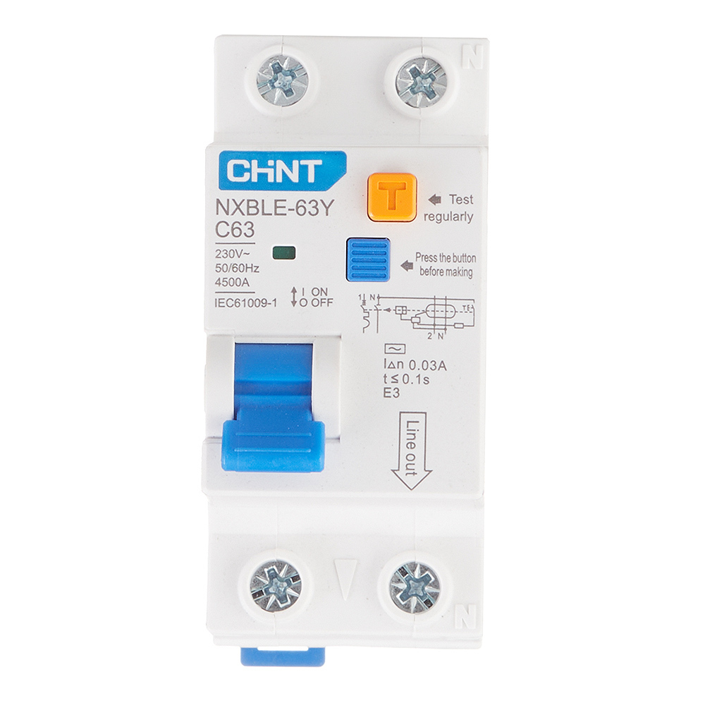 ���������� ������� ���������������� Chint NXBLE-63Y 63� 1P+N ��� AC 30 �� 4,5 �� ���������� (105548)  