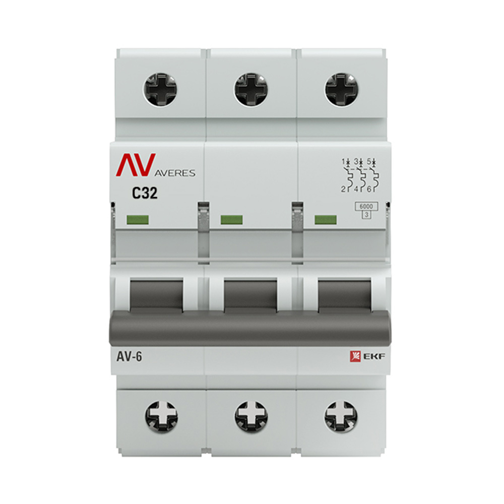 ���������� �������������� ����������� ��������� EKF Averes AV-6 3� 32� ��� C 6 �� 400 � (mcb6-3-32C-av)  
