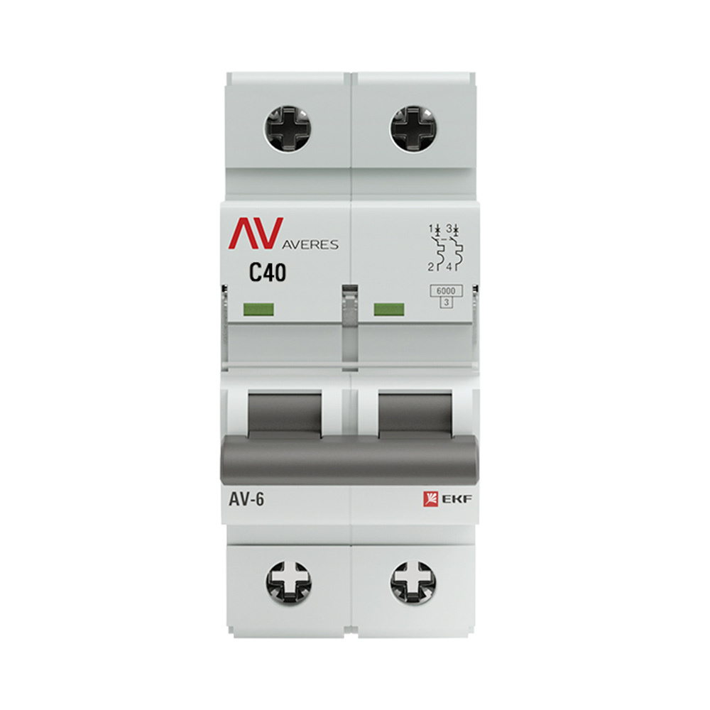 ���������� �������������� ����������� ��������� EKF Averes AV-6 2� 40� ��� C 6 �� 230 � (mcb6-2-40C-av)  