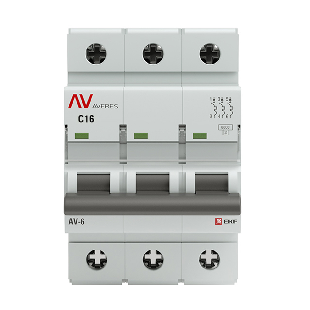 ���������� �������������� ����������� ��������� EKF Averes AV-6 3� 16� ��� C 6 �� 400 � (mcb6-3-16C-av)  