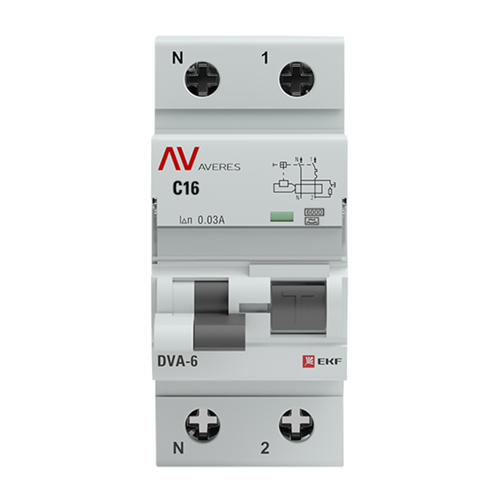 ���������� ������� ���������������� EKF Averes DVA-6 16� 1P+N ��� A 30 �� 6 �� (rcbo6-1pn-16C-30-a-av)  