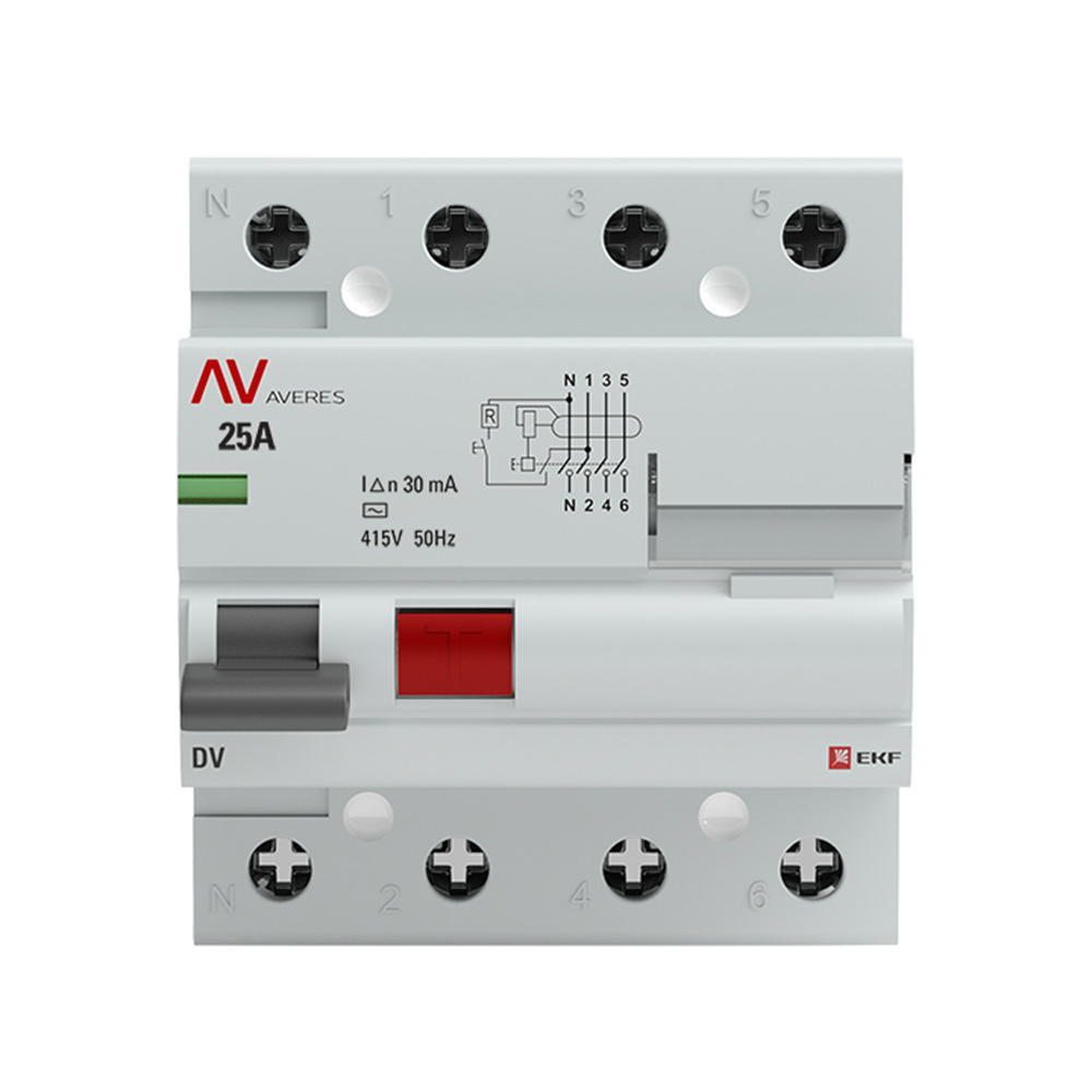 ���������� ��� EKF Averes DV 25� 3P+N ��� AC 30 �� 10 �� (rccb-4-25-30-ac-av)  