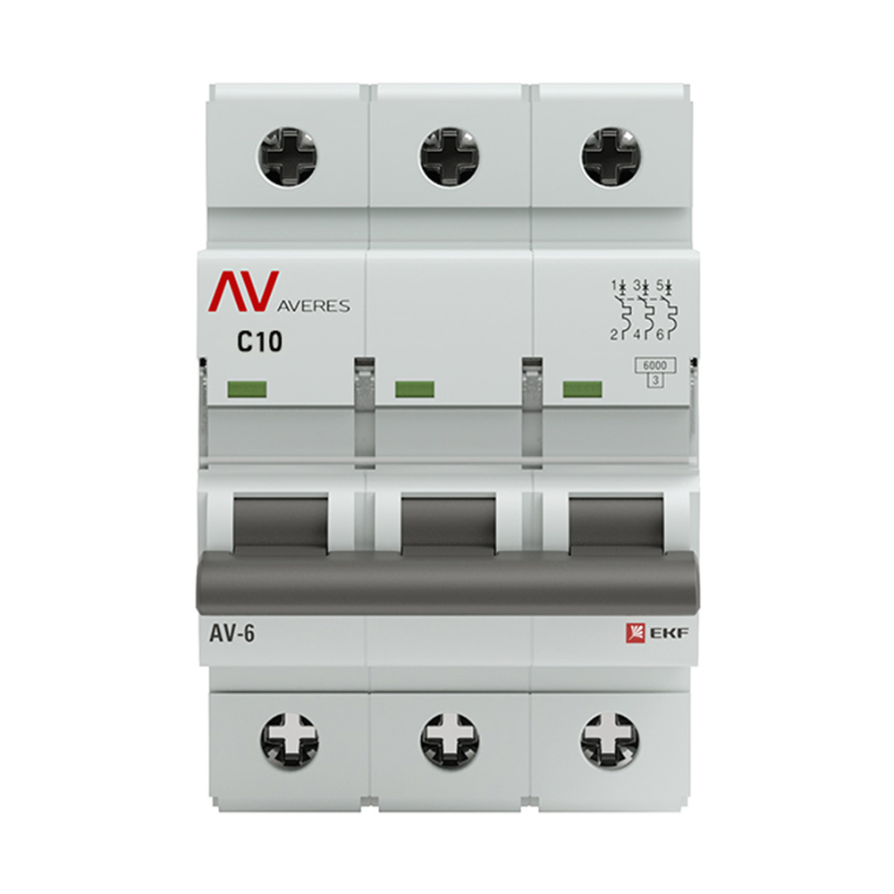 ���������� �������������� ����������� ��������� EKF Averes AV-6 3� 10� ��� C 6 �� 400 � (mcb6-3-10C-av)  