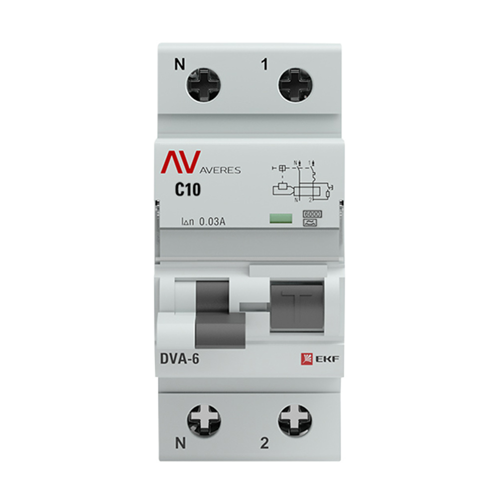 ���������� ������� ���������������� EKF Averes DVA-6 10� 1P+N ��� A 30 �� 6 �� (rcbo6-1pn-10C-30-a-av)  