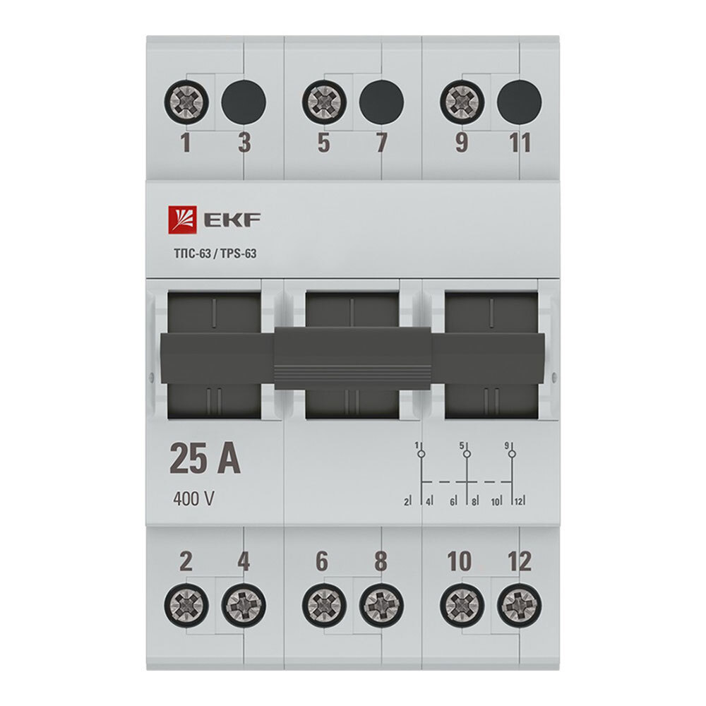 ���������� ��������������� ������������� EKF PROxima ���-63 3� 25� 4,5 �� 400 � �� DIN-����� (TPS325)  
