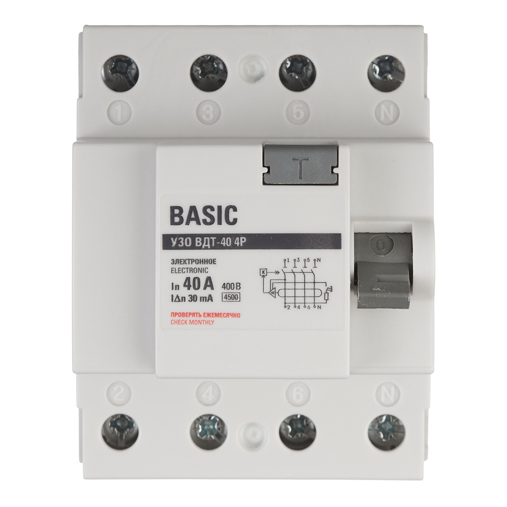 ���������� ��� EKF Basic ���-40 40� 3P+N ��� AC 30 �� 4,5 �� (elcb-4-40-30e-sim)  