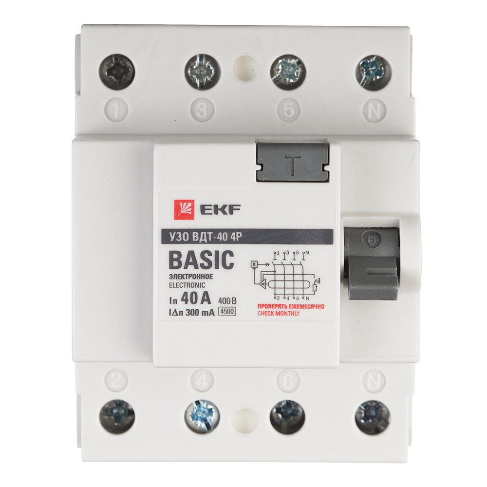 ���������� ��� EKF Basic ���-40 40� 3P+N ��� AC 300 �� 4,5 �� (elcb-4-40-300e-sim)  