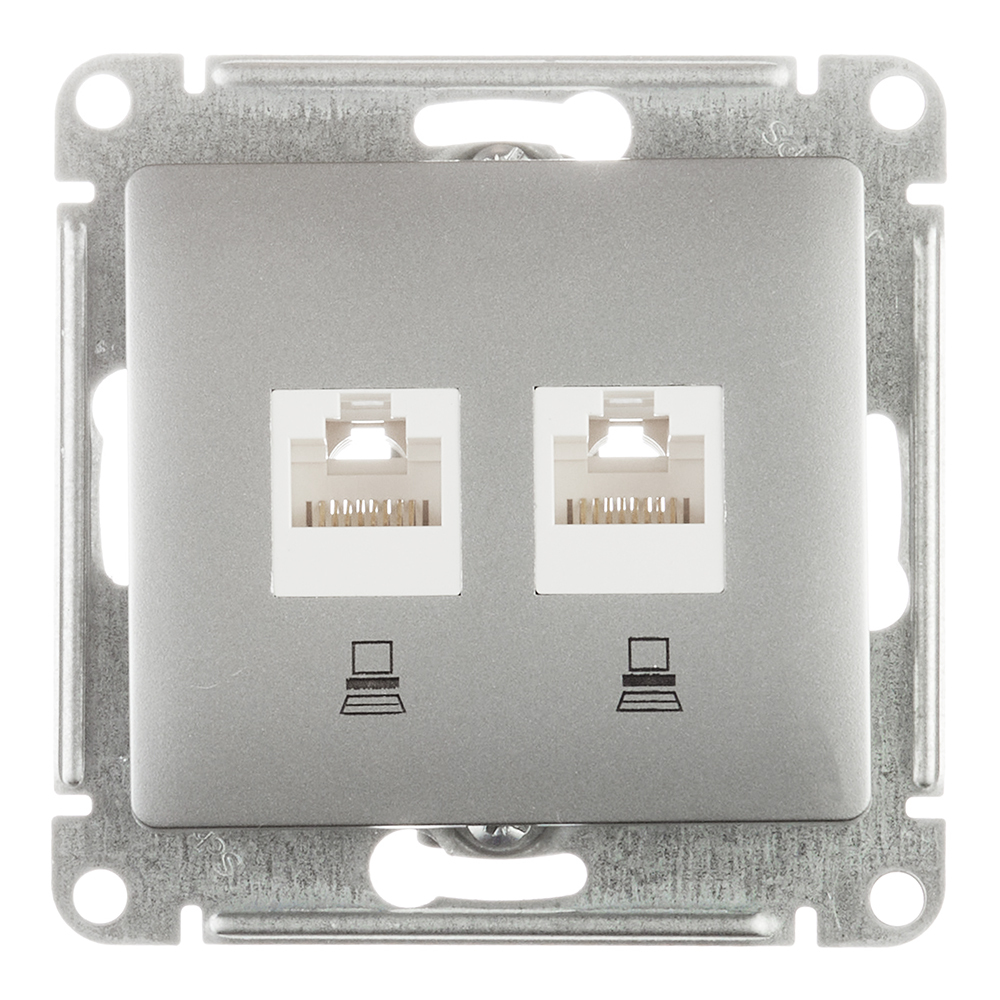 ���������� ������� ������������ Systeme Electric Glossa ������������ �������� 2�RJ45 (GSL000385KK)  