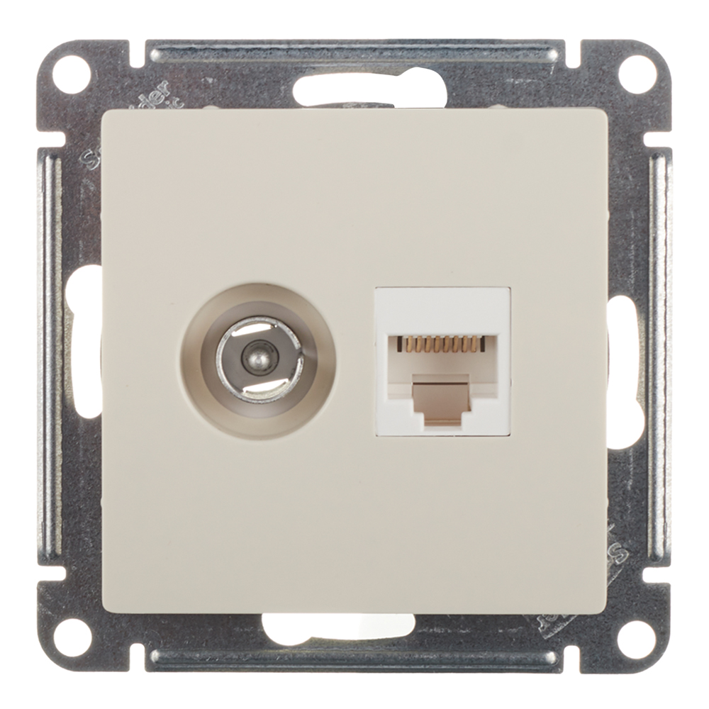 ���������� ������� �������������/ ������������ Systeme Electric AtlasDesign ������������ ������� TV/ RJ45 (ATN000289)  