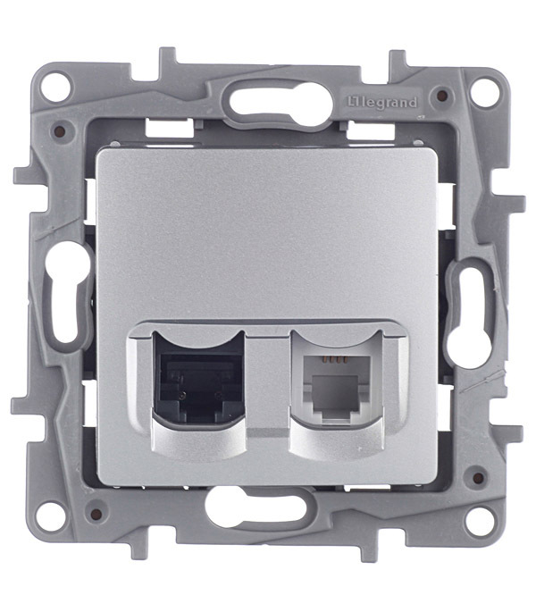 ���������� ������� ������������/ ���������� Legrand Etika ������������ �������� RJ11/ RJ45 (672452)  