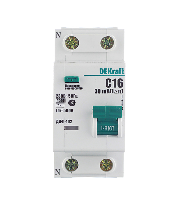 ���������� ������� ���������������� Dekraft ���-102 16� 1P+N ��� AC 30 �� 4,5 �� (16003DEK)  