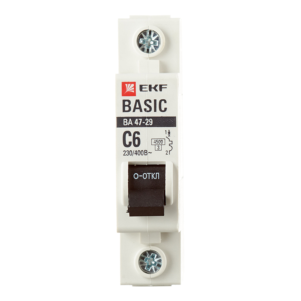 ���������� �������������� ����������� ��������� EKF Basic �� 47-29 1P 6� ��� C 4,5 �� 230 � (mcb4729-1-06C)  