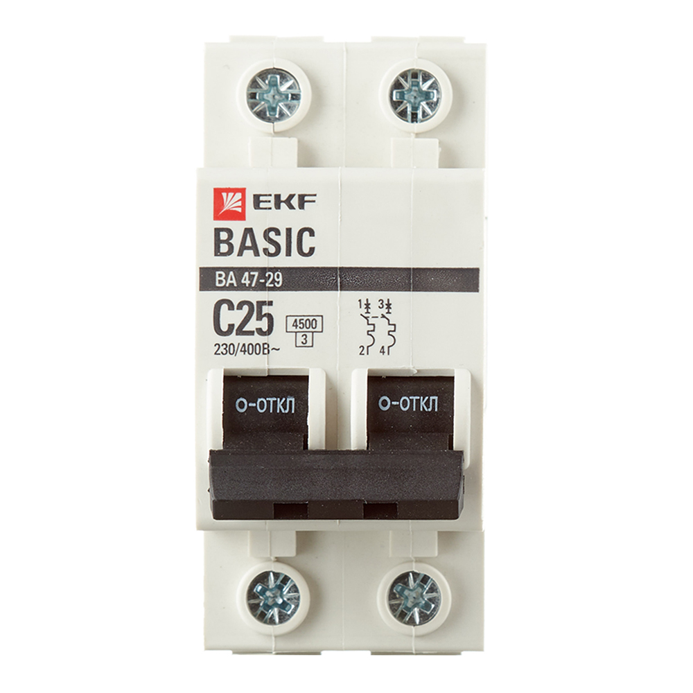 ���������� �������������� ����������� ��������� EKF Basic �� 47-29 2P 25� ��� C 4,5 �� 230 � (mcb4729-2-25C)  
