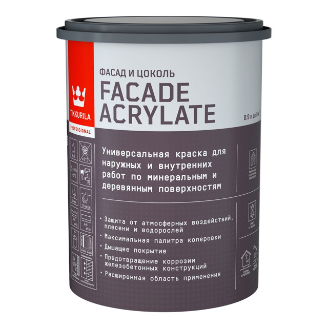 ���������� ������ ���������� �������� TIKKIVALA Facade Acrylate ���� A 0,9� �����, ���.700012339  