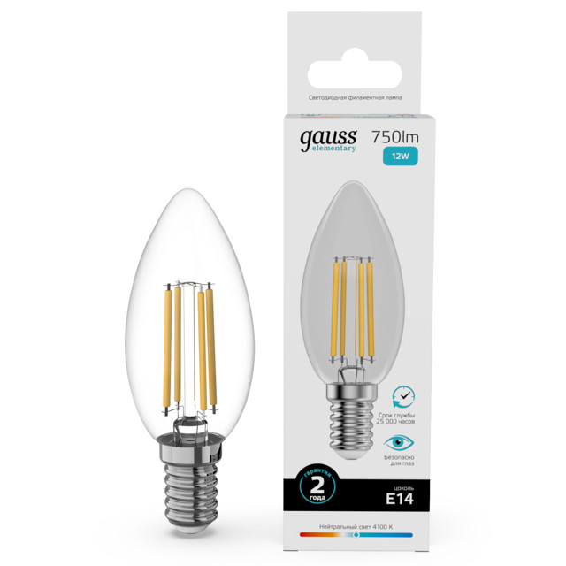 ���������� ����� ����������� GAUSS Filament Elementary 12�� �14 LED 750�� 4100� �����  