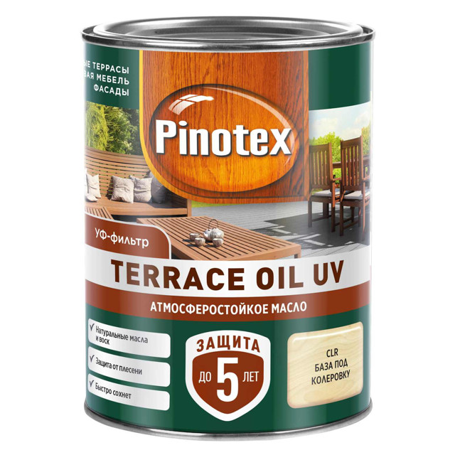 ���������� ����� ��� ������ PINOTEX Terrace Oil UV ���� CLR 0,9� ����������, ���.50035040  
