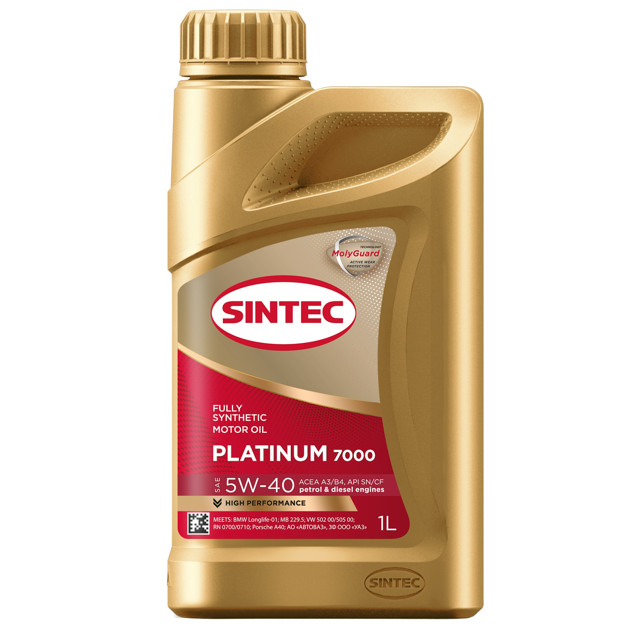 ���������� ����� �������� SINTEC Platinum 7000 5W-40 ACEA A3/B4 1�  