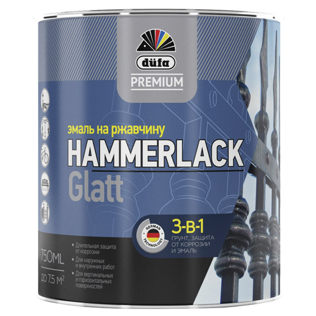 ���������� ����� �������� DUFA Hammerlack �� �������� 0,75� RAL 9010 �����, ���.�0000004451  