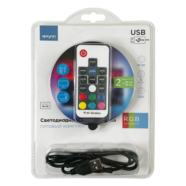 ���������� ����� ������������ �������� ��� �� APEYRON 5� 7,2�� 5050 30�/� IP20 2�0,5� RGB  