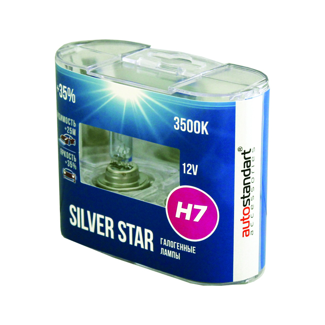 ���������� ����� AUTO STANDART H7 12� 55�� +35% Silver Star 2��  