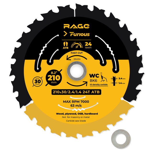 ���������� ���� ������� RAGE Furious Fast cut �� ������ 210�25,4/20/16�� 14 ������  