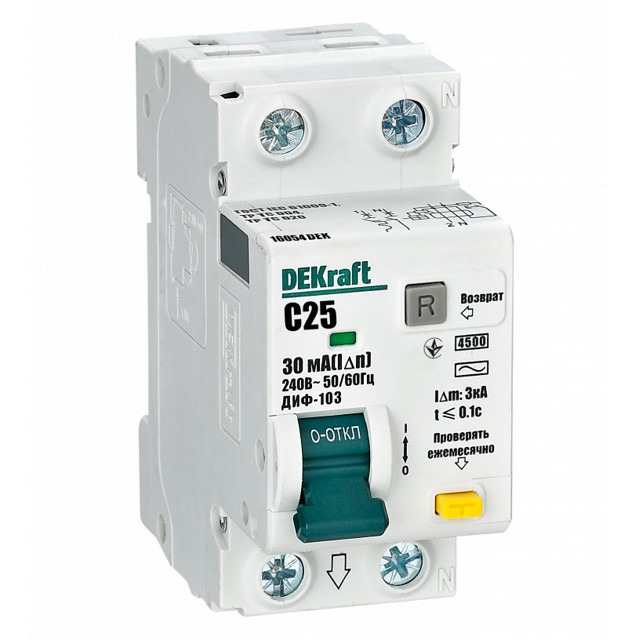 ���������� ����������� ���������������� DEKraft (����) 1P+N 25� 30�� ��� AC � 4,5��  