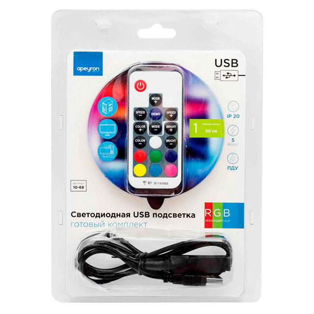 ���������� ����� ������������ �������� ��� �� APEYRON 5� 3,6�� 5050 30�/� IP20 0,5� RGB  