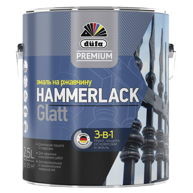 ���������� ����� �������� DUFA Hammerlack �� �������� 2,5� RAL 9005 ������ ���.�0000004455  