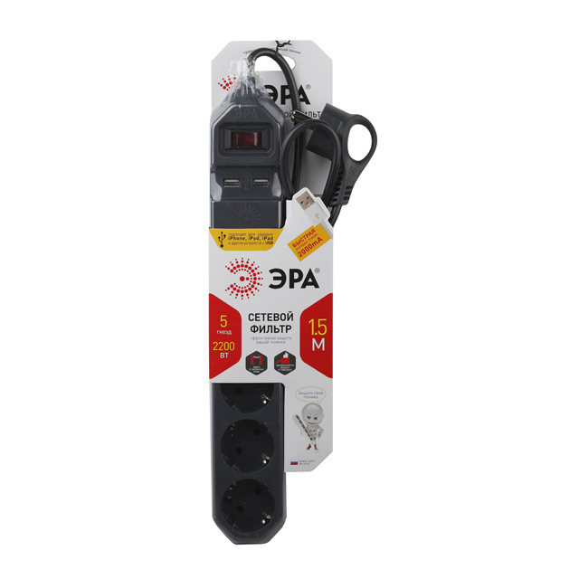���������� ������� ������ ��� USF-5es-1.5m-USB-B �/� 3x0,75�� �� � ������������ 5��+2USB 1,5� ������  