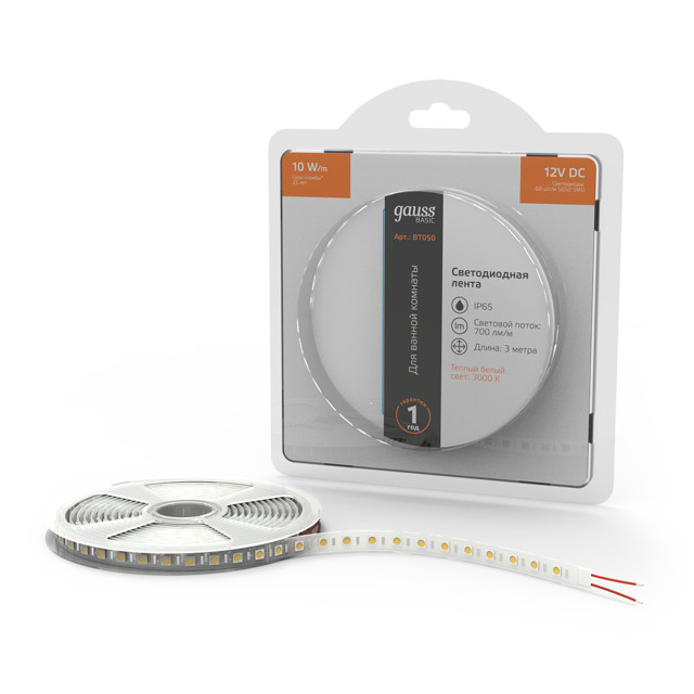 ���������� ����� GAUSS Basic LED 10��/� 700��/� 3000K 10�� IP65 12� 3�  