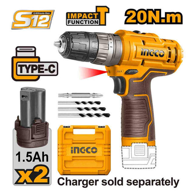���������� �����-���������� ������� INGCO CIDLI12202 20�� 12� Li-Ion 1,5�� 2���  