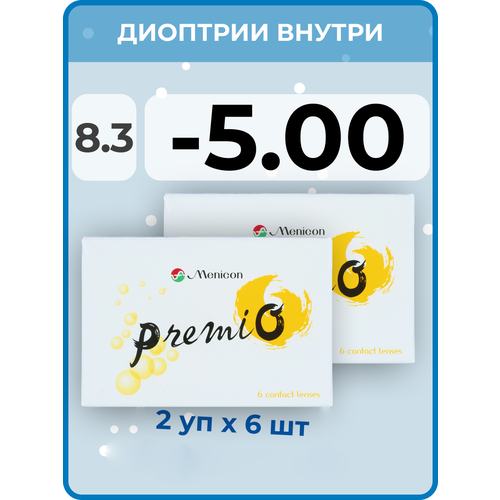 ���������� ���������� ����� Menicon Premio, 12 ��., R 8,3, D -5, 2 ��.