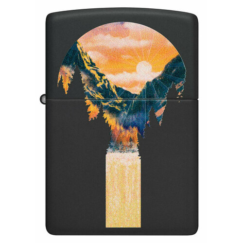 ���������� ���������� ������������ ���������� ��������� ZIPPO Classic 48676 Mountain Waterfall � ��������� Black Light - ������ �������